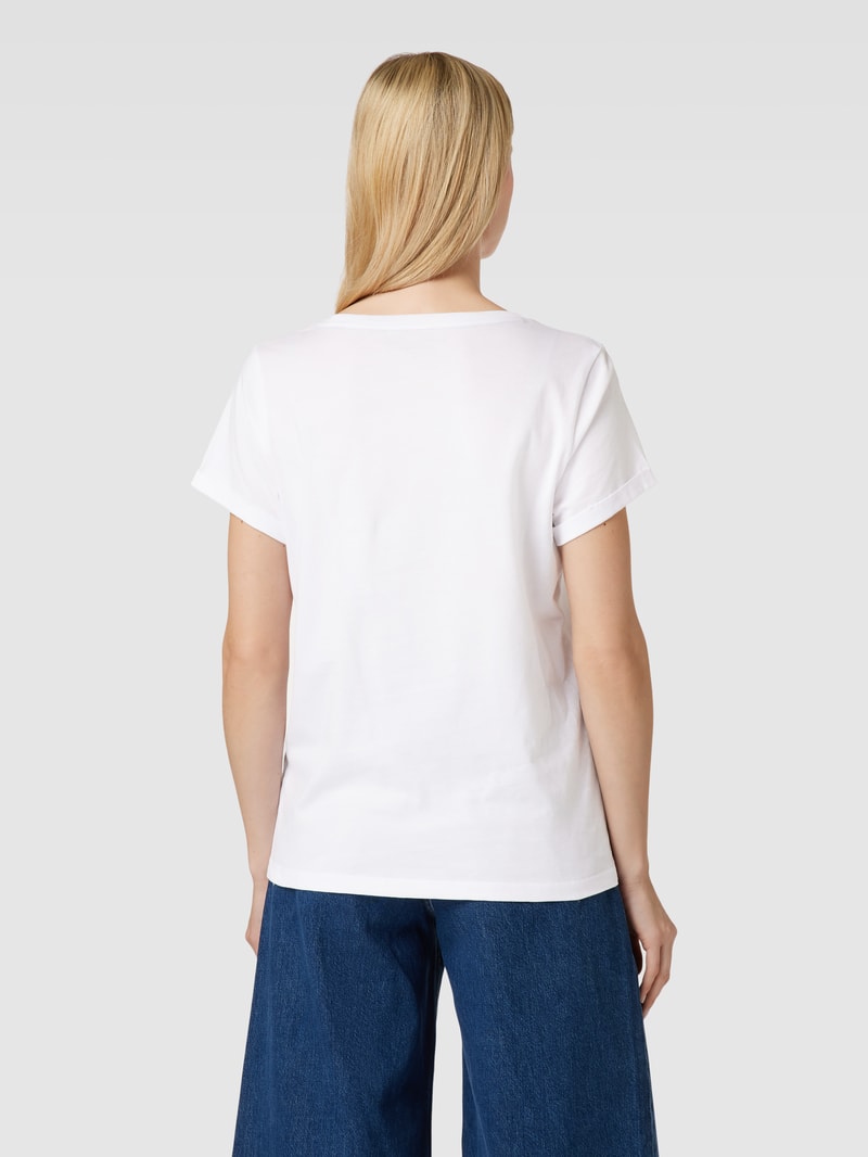 Regular Fit Pyjama-Oberteil mit Label-Print in weiß