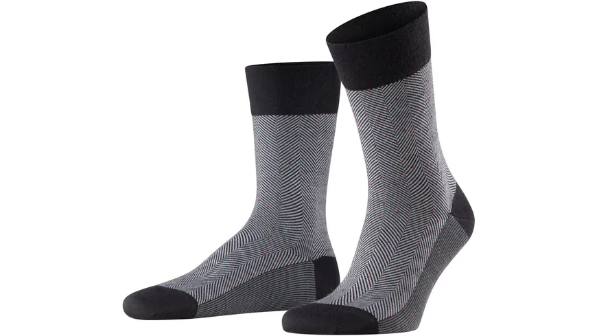 FALKE Herren Socken Sensitive Herringbone BLACK