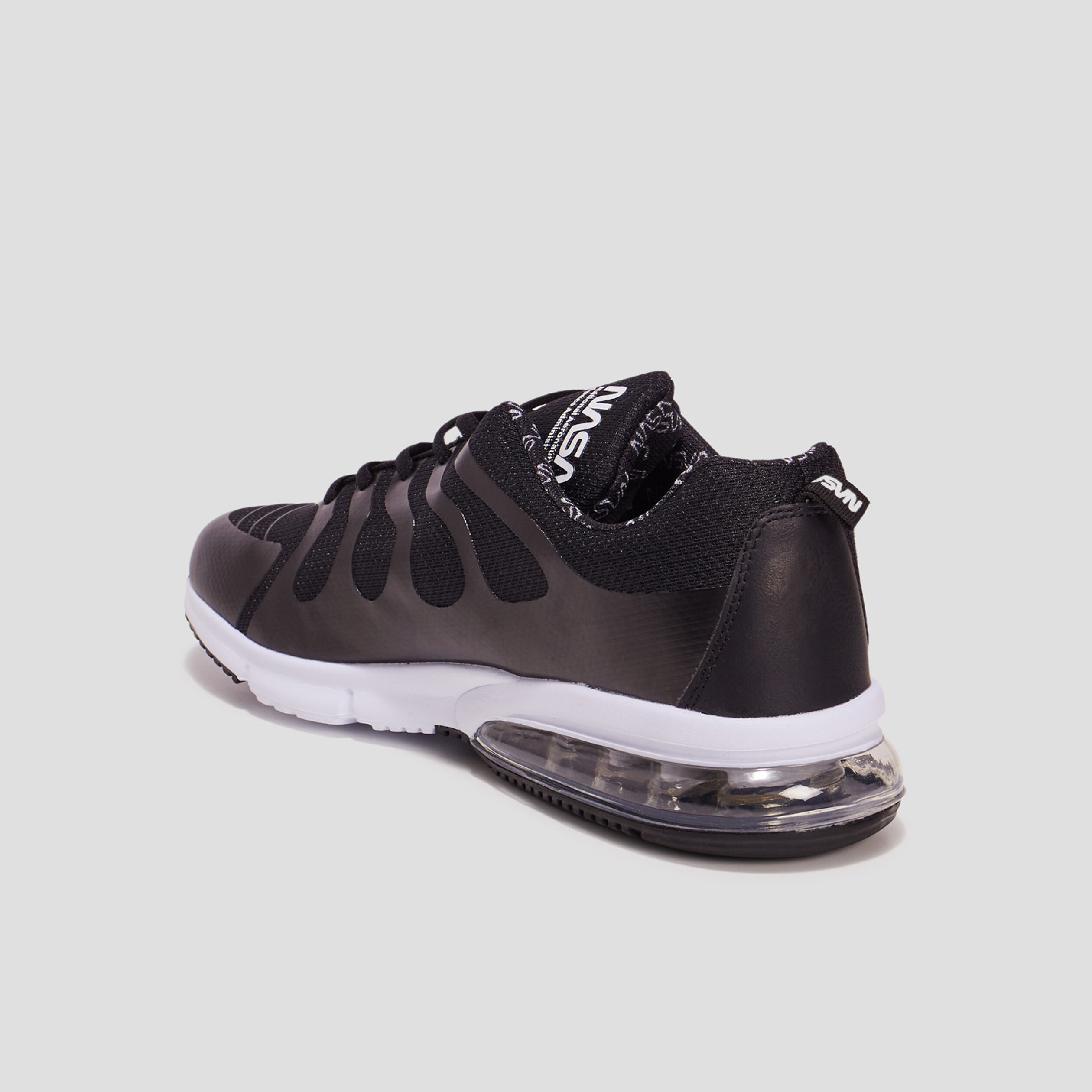 Baskets running à lacets NASA noir homme | La Halle