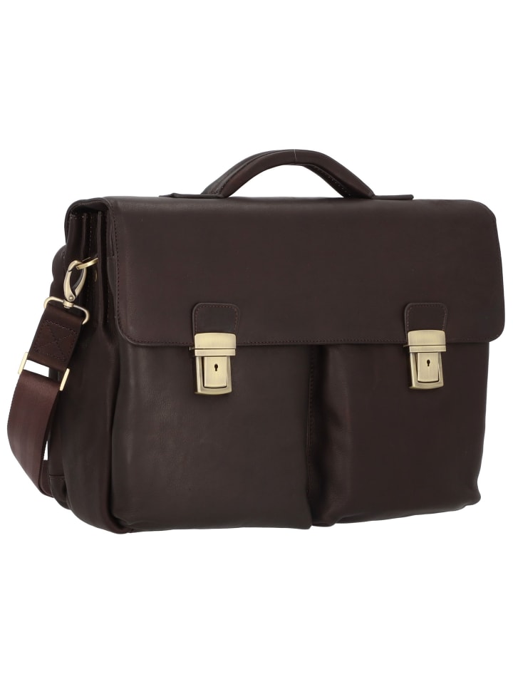 Dermata Aktentasche Leder 43 cm Laptopfach in braun günstig kaufen onesize