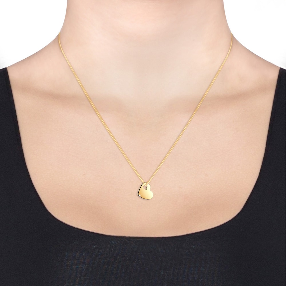 Elli Elli Collier Femme Coeur  Découpé - (925/1000) Argent Bijoux