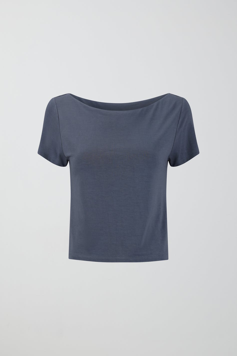 Soft touch cropped boatneck top