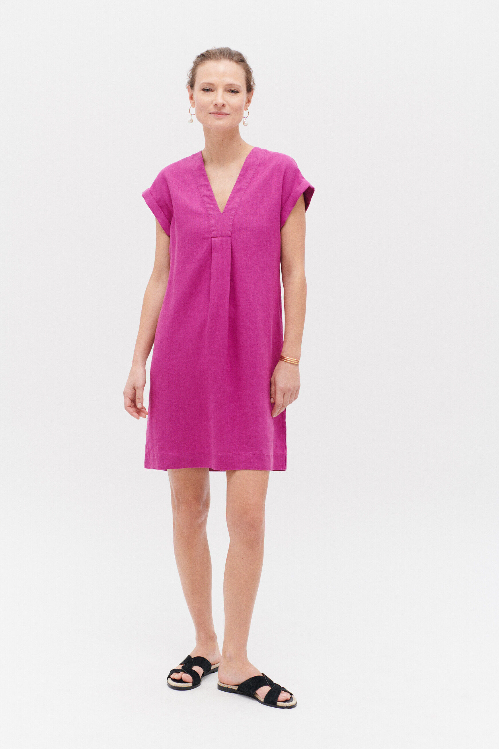 robe mirabelle 100% lin violet femme