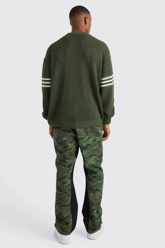 Colorblock Camouflage Hose mit geradem Bein