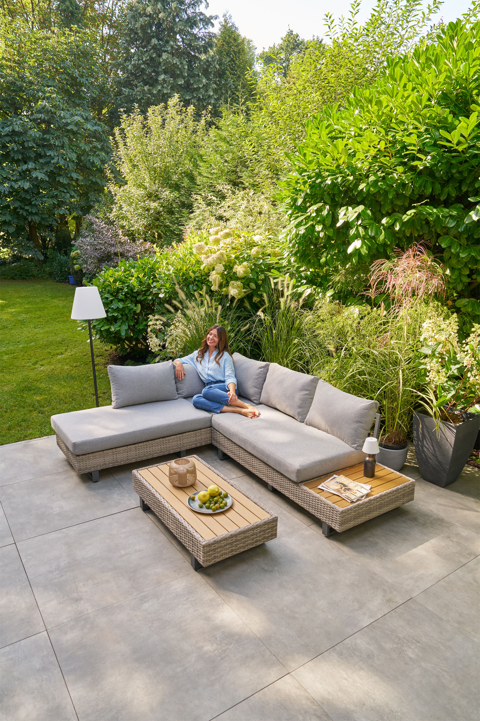 OUTDOORGartenlounge-Set 3 tlg. Alu