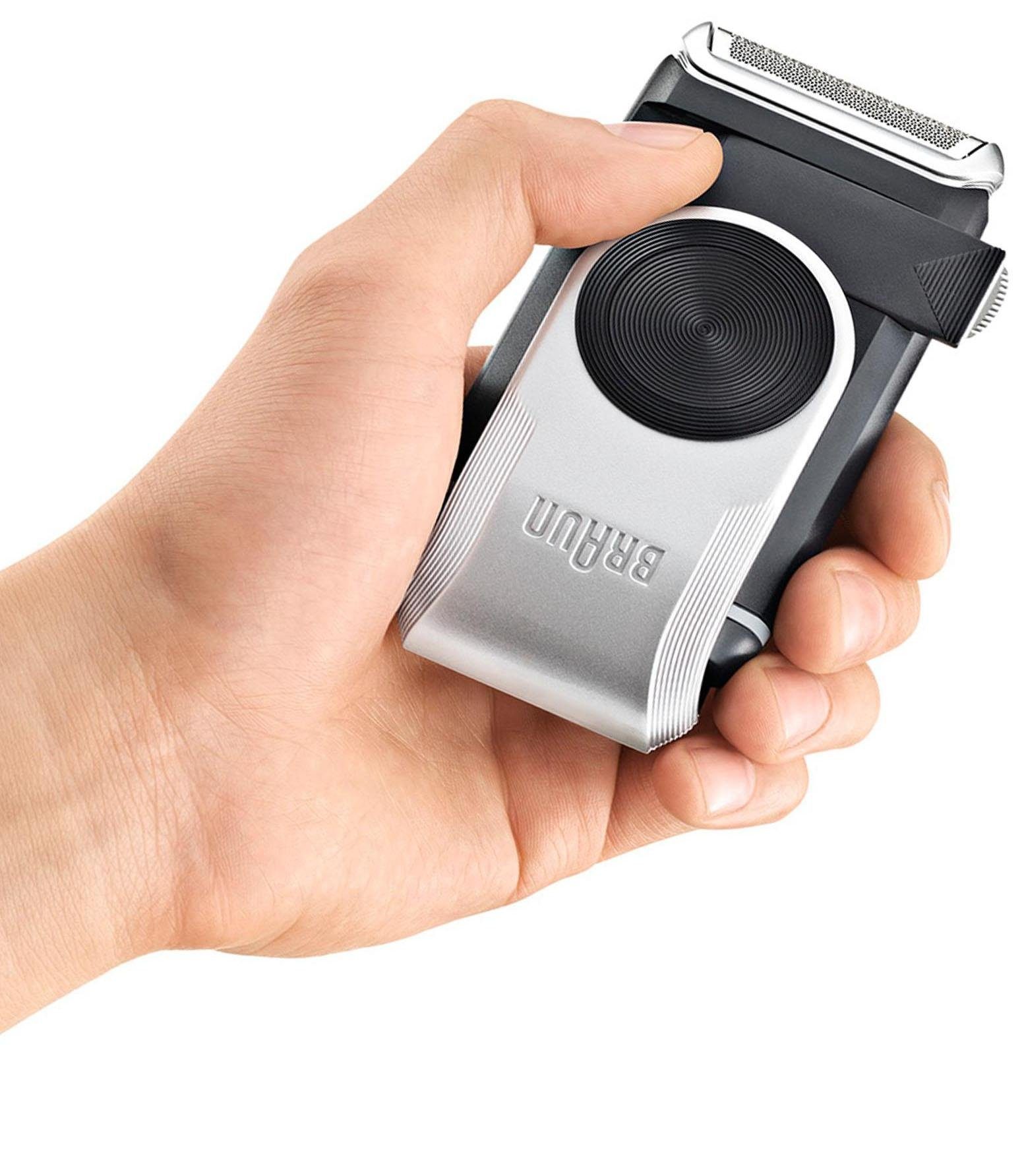 Braun Elektrorasierer M90, Langhaartrimmer, PocketGo MobileShave Reiserasierer