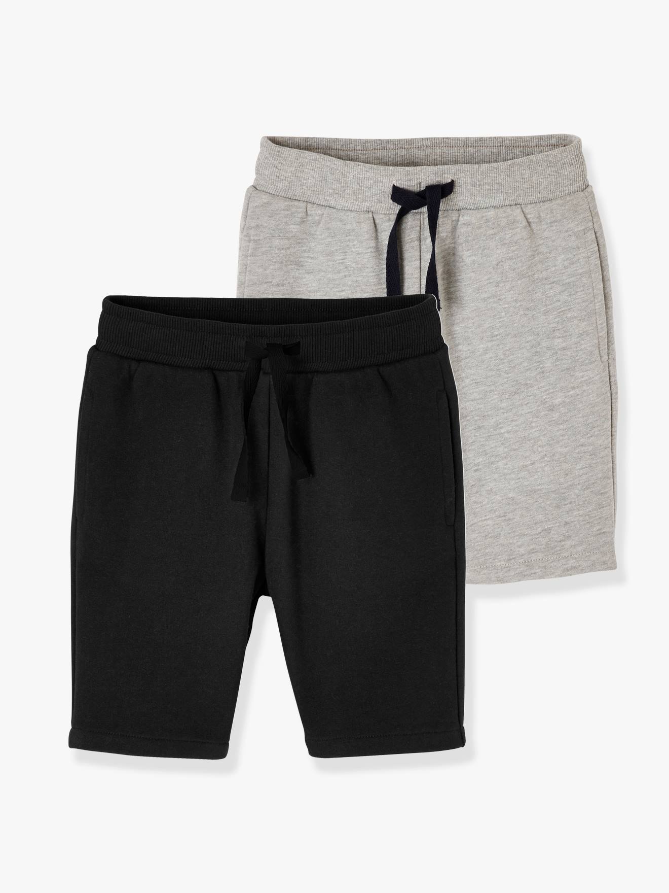 Lot de 2 bermudas Basics garçon en molleton lot encre