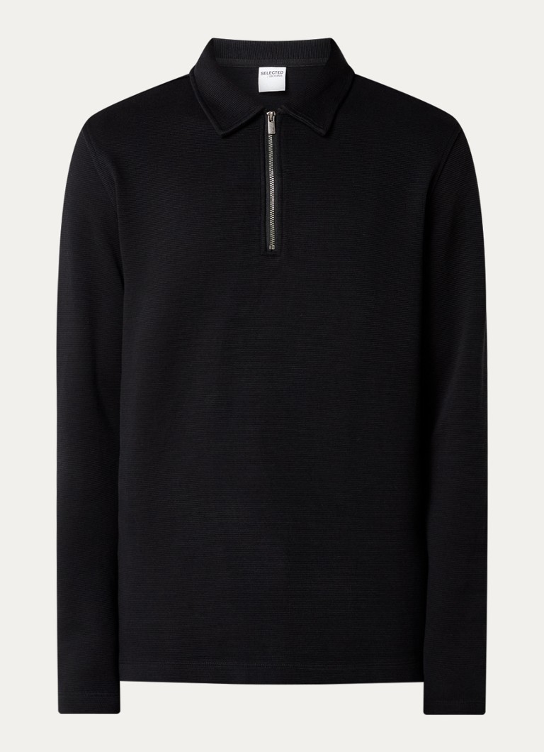 Selected Homme  Marc grofgebreide trui met halve rits