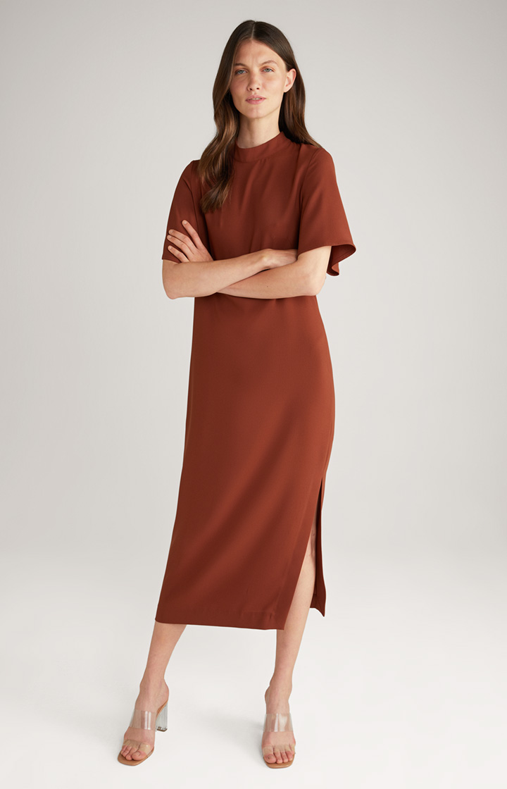 Crêpe-Kleid in Kupferbraun