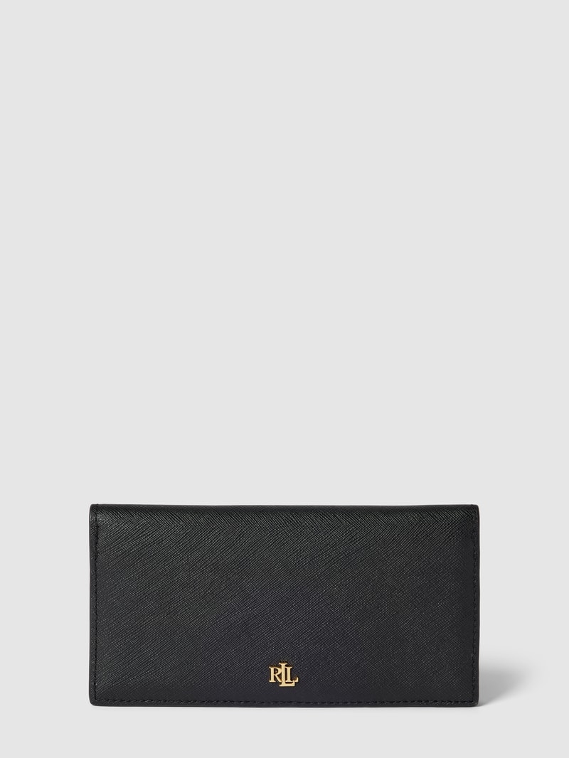 Portemonnaie mit Label-Applikation Modell 'SLIM' in schwarz