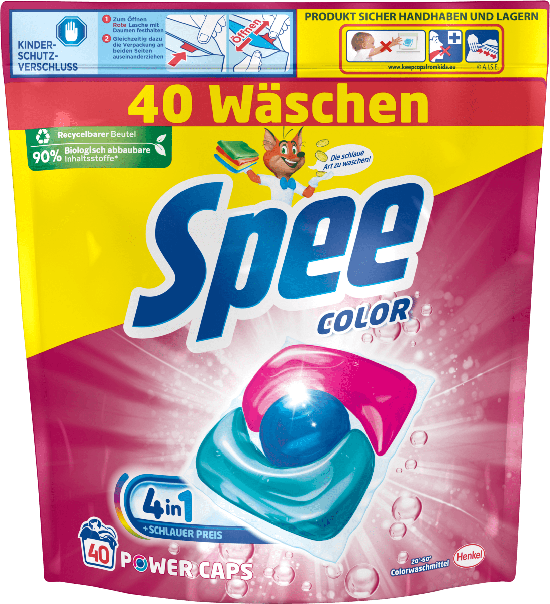 Colorwaschmittel Power Caps, 40 Wl