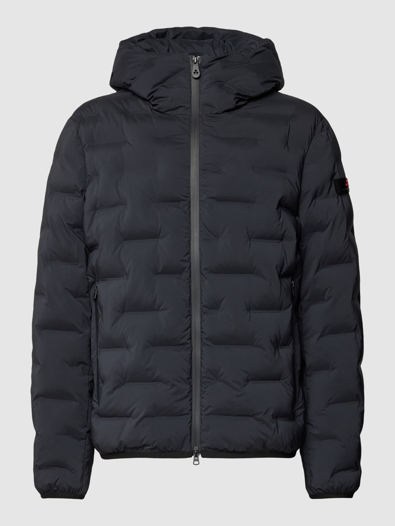 Jacke mit Strukturmuster Modell 'BRANDO' in schwarz