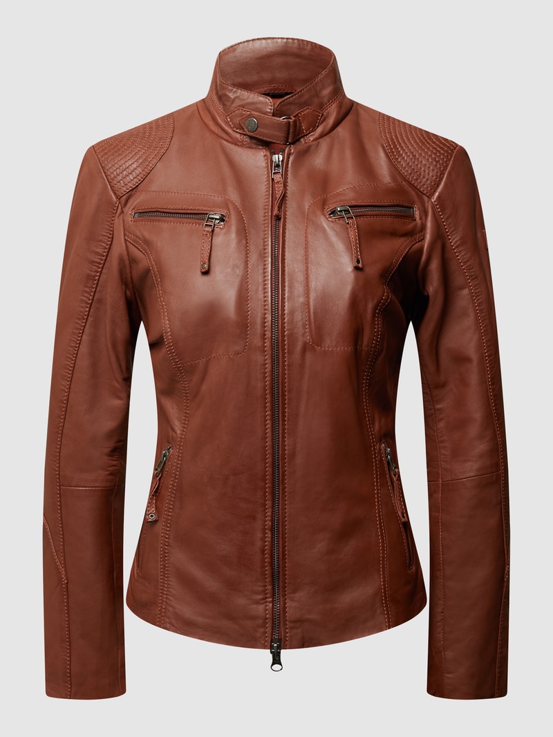 Lederjacke aus Lammnappa in cognac