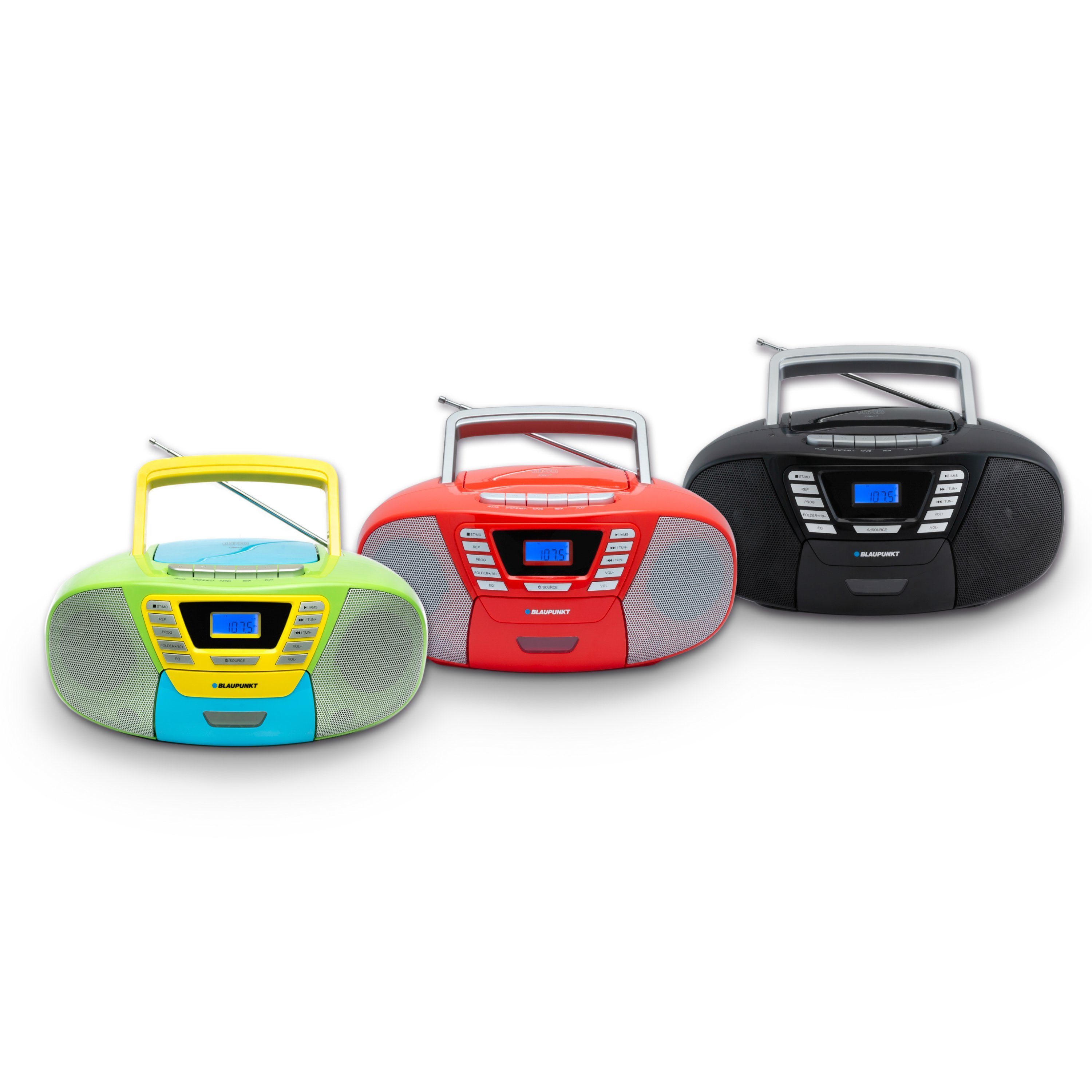 Blaupunkt B 120 Boombox (UKW, FM, 6,00 W, Hörbuchfunktion, Bluetooth, CD-Player, USB, Kassetten und Radio)