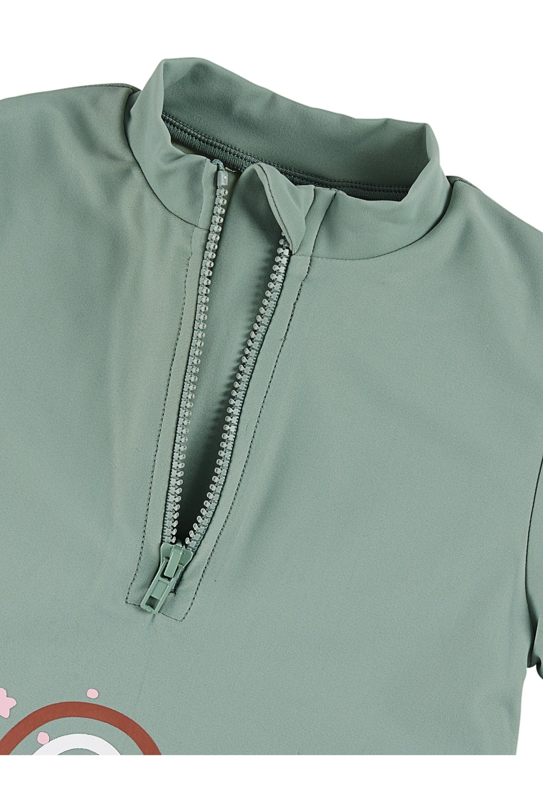 Sterntaler® Badeanzug Kurzarm-Schwimmshirt Regenbogen (1-St., Kinderbadeanzug Kurzarm, Schwimmshirt gemustert) Schwimmanzug mit Reißverschluss und Stehkragen, Baby Badeanzug