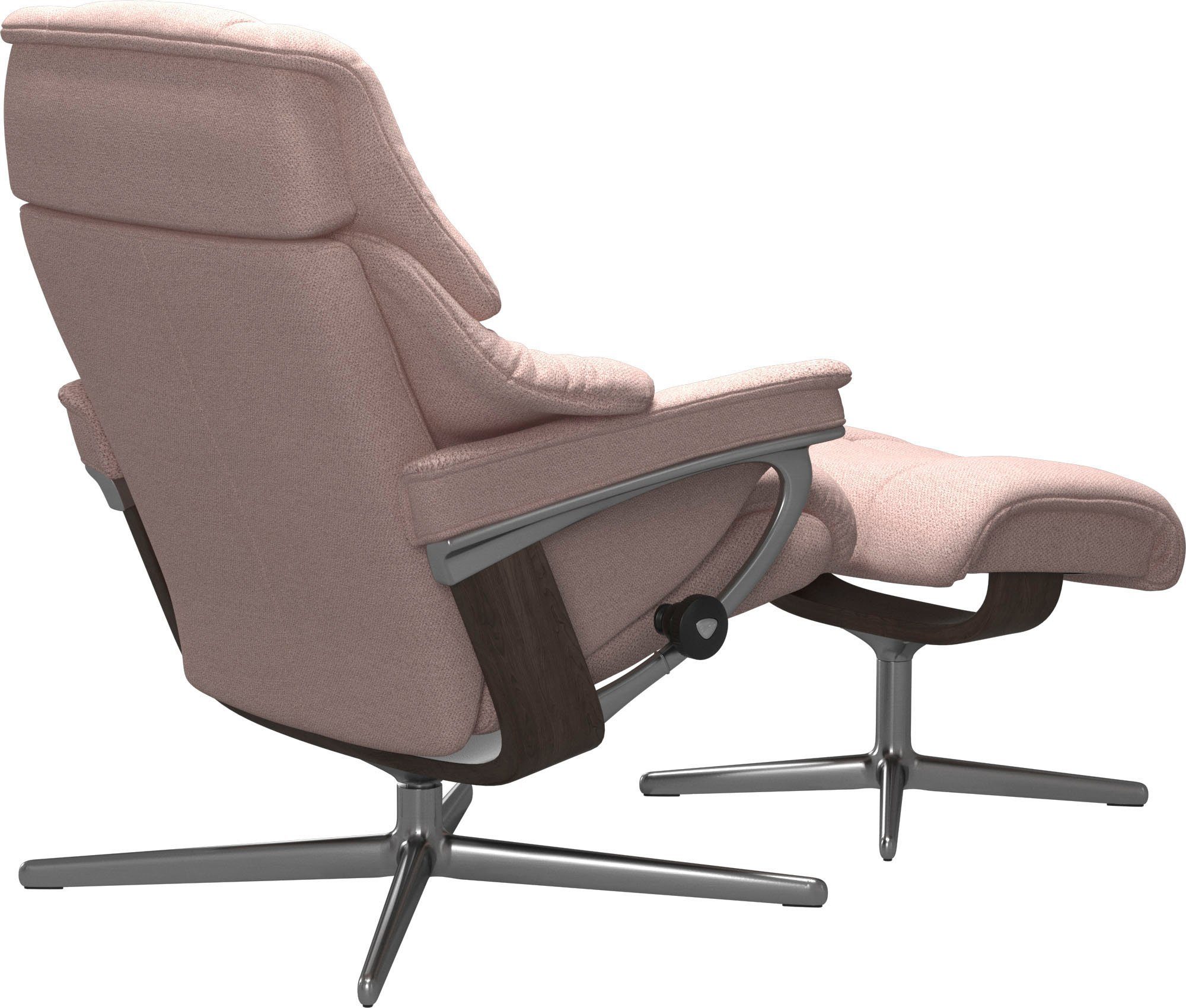 Stressless® Relaxsessel Reno (Set, Relaxsessel mit Hocker), mit Hocker, mit Cross Base, Größe S, M & L, Holzakzent Wenge