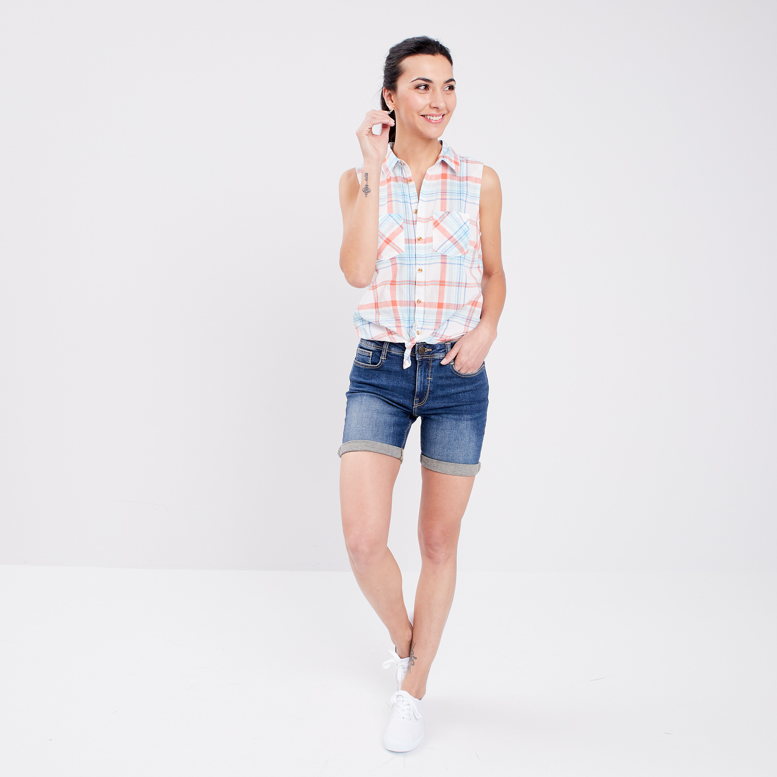 Chemise sans manches ecru femme | La Halle