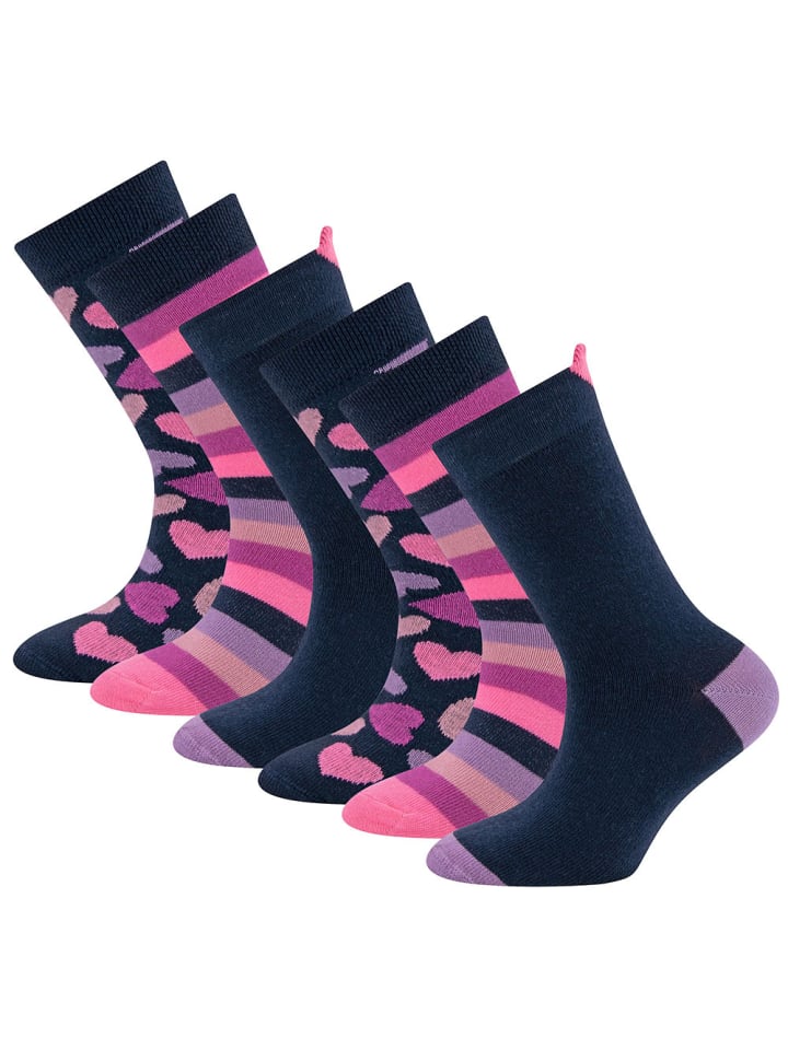 ewers 6er-Set Socken 6er Pack Herzen/Ringel in blau günstig kaufen