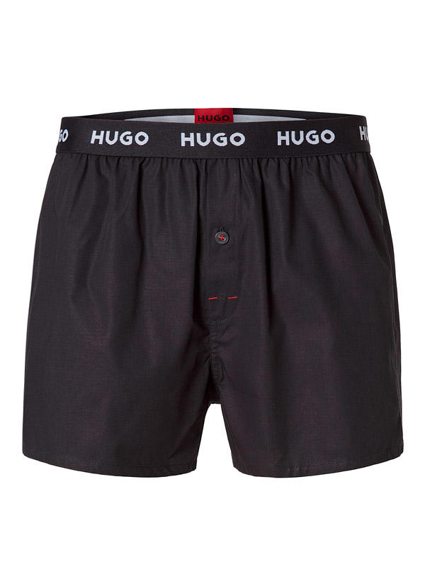 HUGO, Boxershorts, Baumwolle, schwarz-rot
