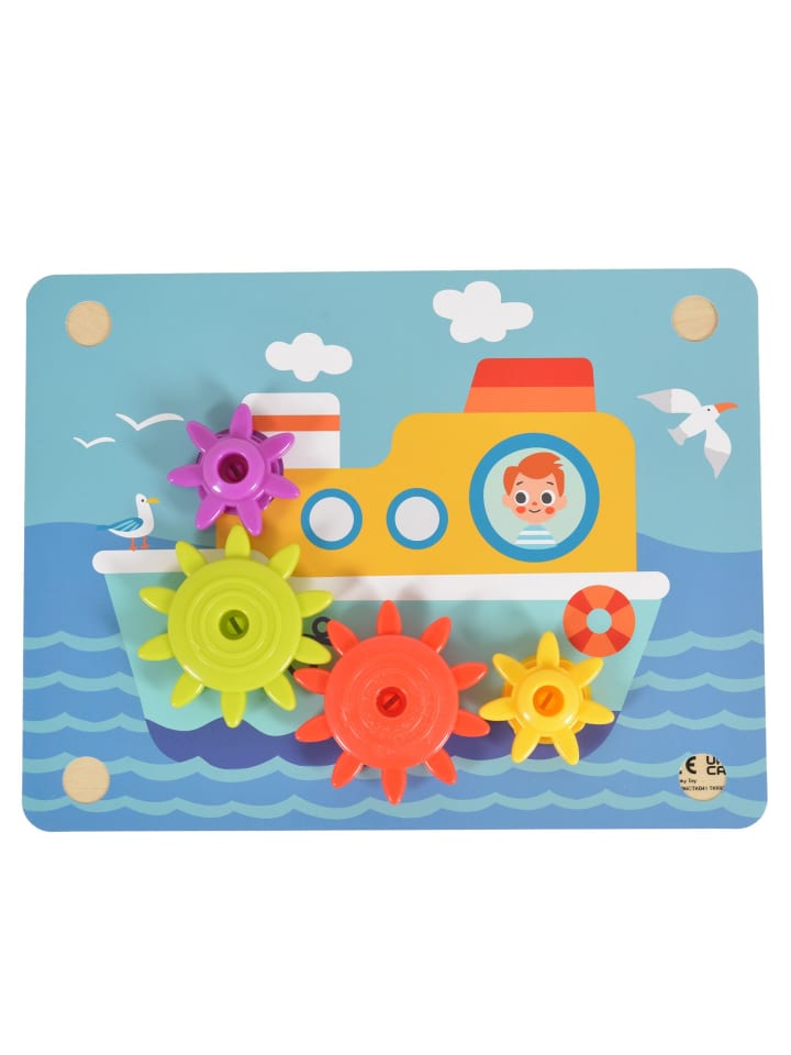 Tooky Toy Holzspiel TK352 Zahnräderspiel in bunt günstig kaufen onesize
