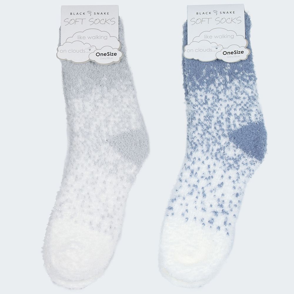 Black Snake Grau/Blau 2-Pack Damen Kuschelsocken