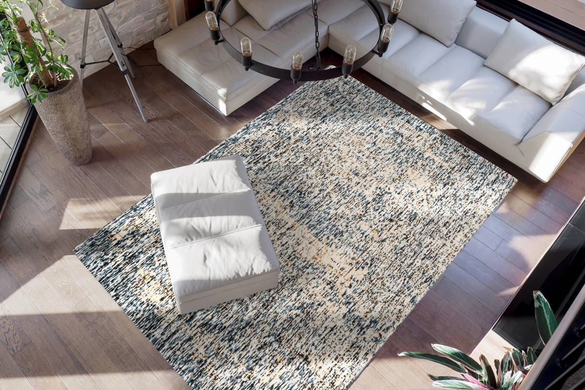 Padiro Teppich Blau / Beige 80cm x 150cm