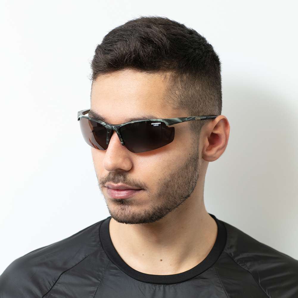 LEANDRO LIDO Power Sport Sonnenbrille camo/braun