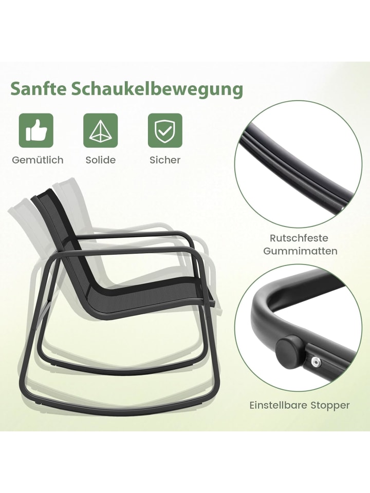 COSTWAY 3tlg. Gartenmöbel Set in Schwarz günstig kaufen onesize