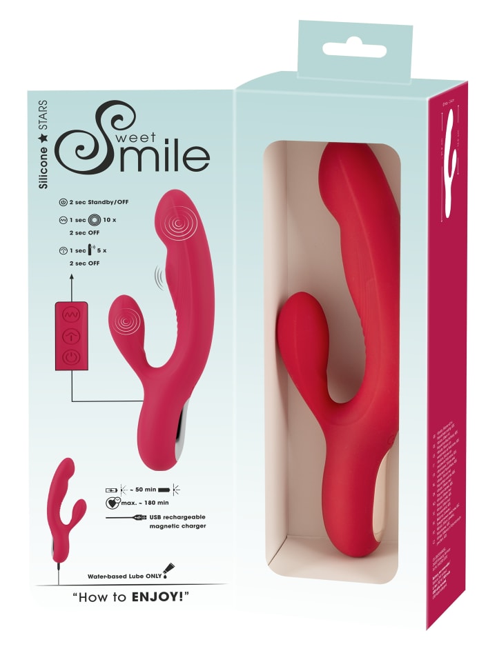Sweet Smile Rabbitvibrator Thumping Rabbit Vibrator in rot günstig kaufen 21,2 cm