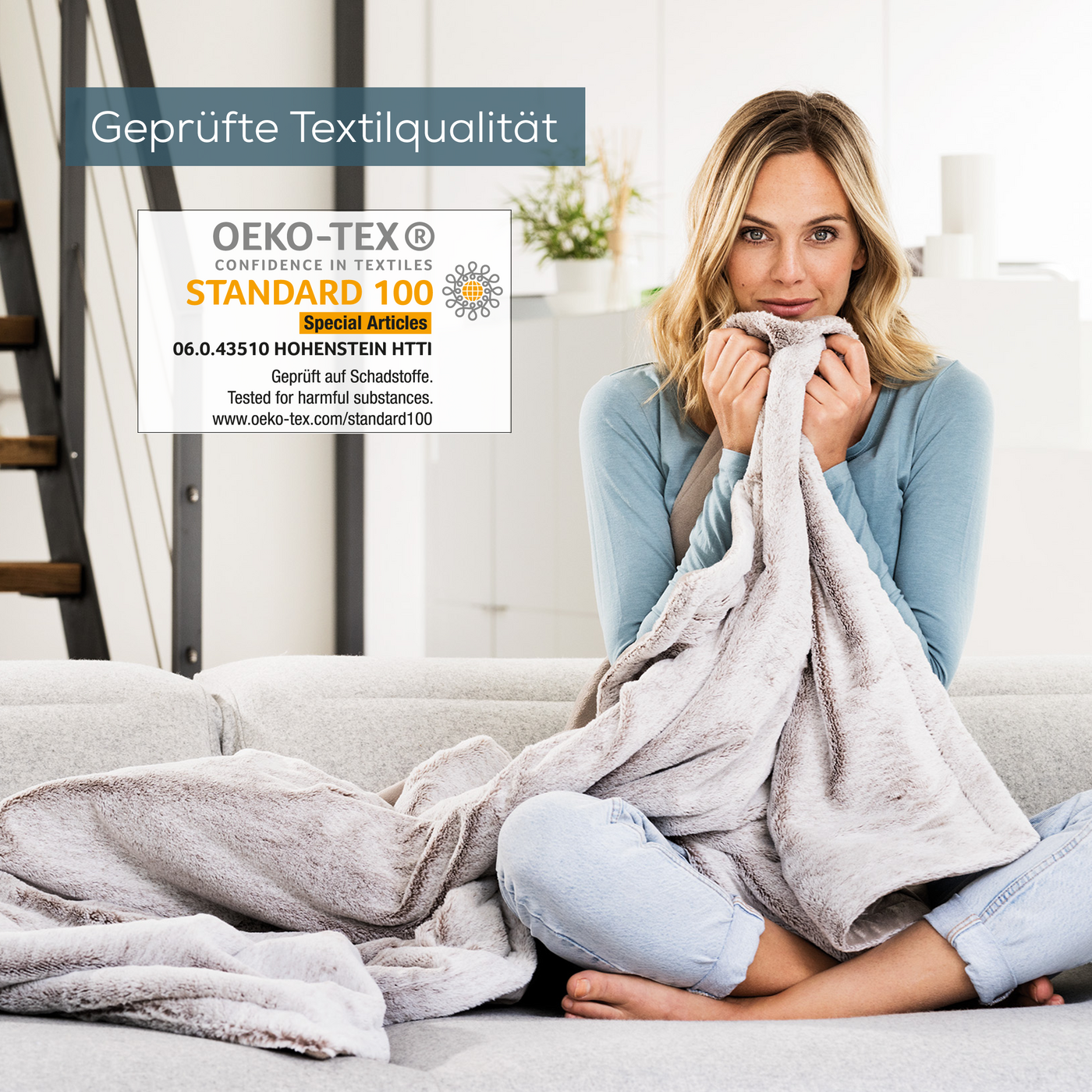 Beurer Wärmezudecke HD 75 Nordic Taupe-Atmungsaktive Heizdecke mit luxuriösem & fusselfreiem Obermaterial
