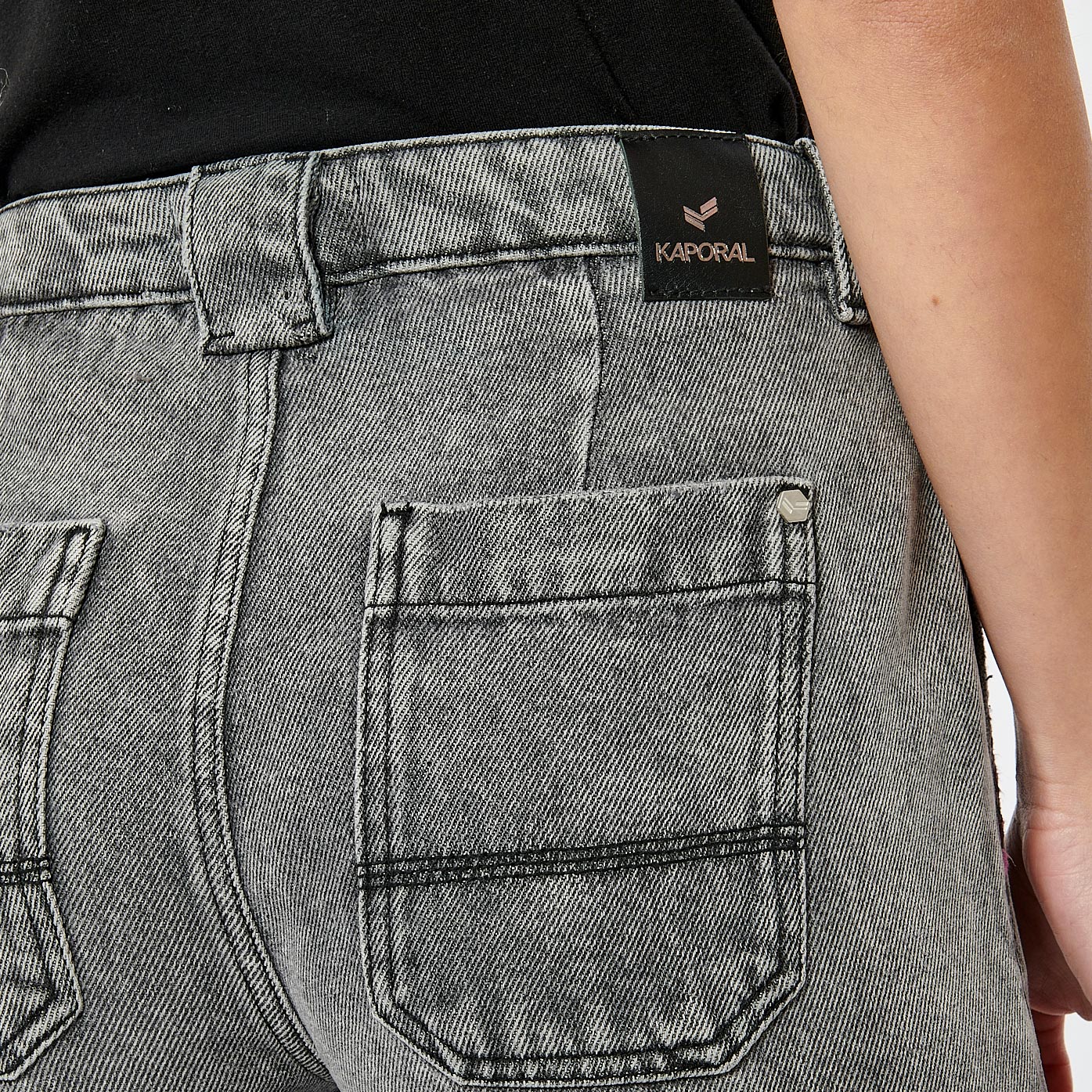 BRINA  Jean gris taille haute femme