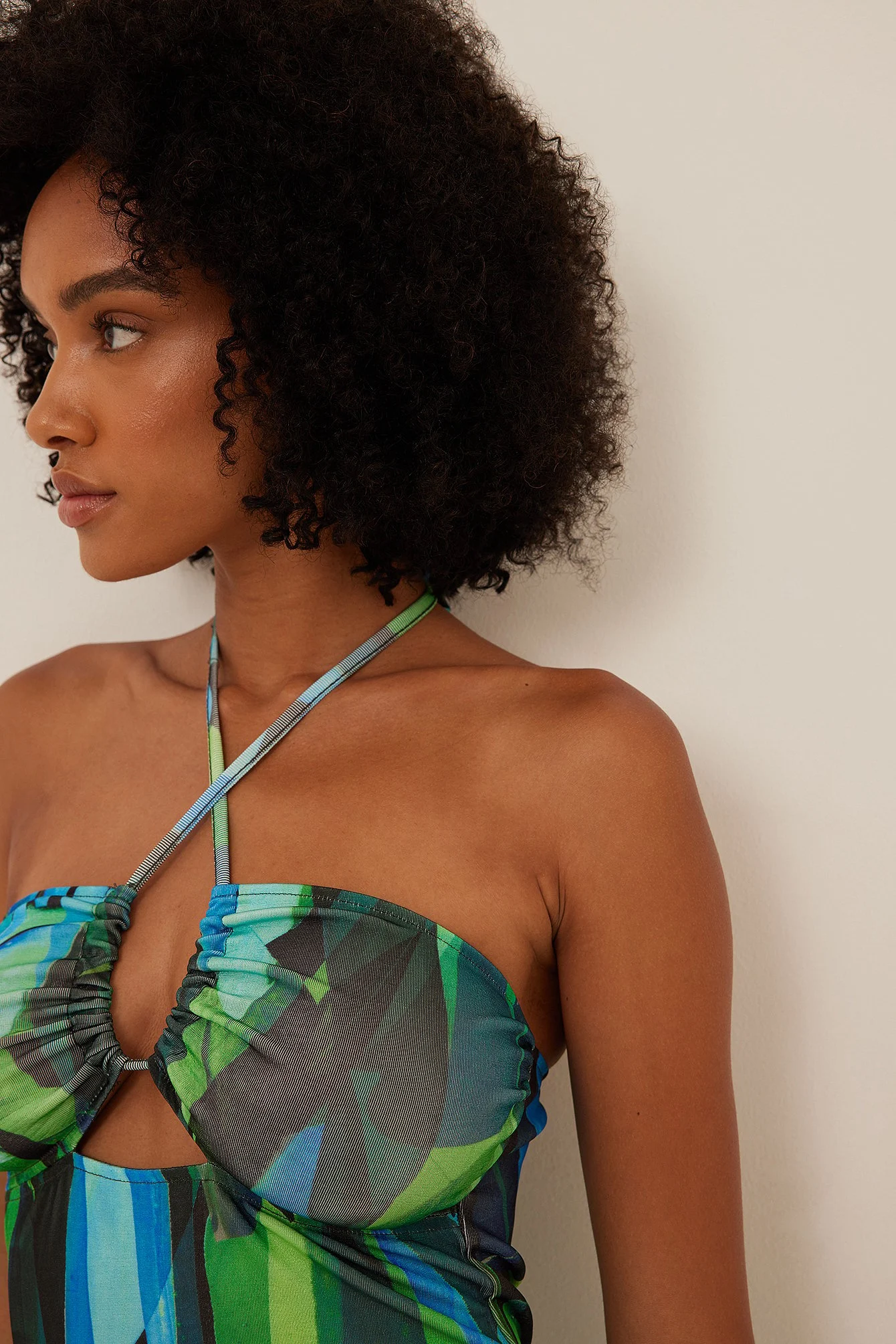 Strap Detail Keyhole Mini Dress