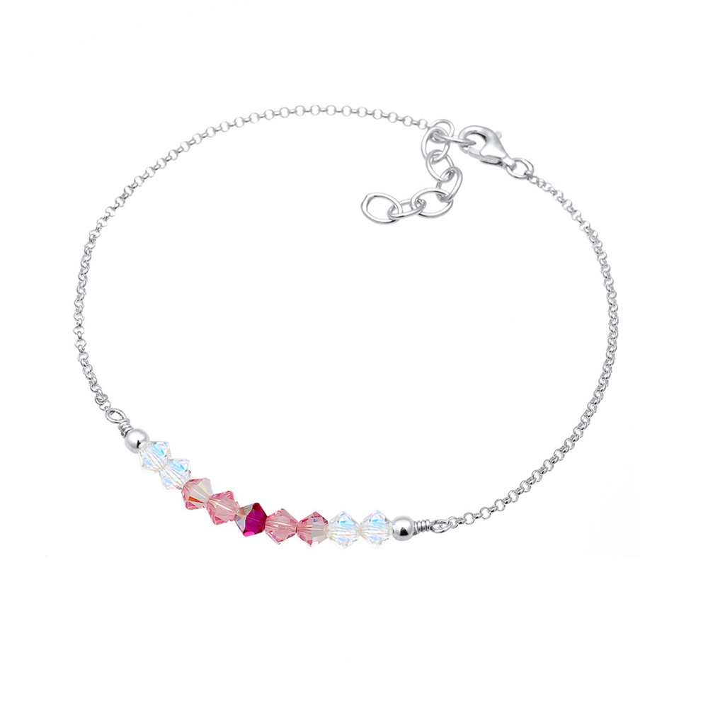 Elli Elli Bracelet de Cheville Femme Pendentif de Boule Moderne avec Cristaux en Argen Bijoux