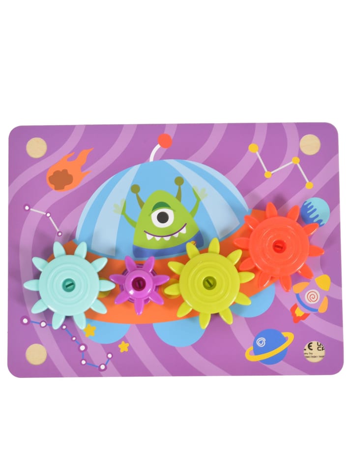 Tooky Toy Holzspiel TK352 Zahnräderspiel in bunt günstig kaufen onesize