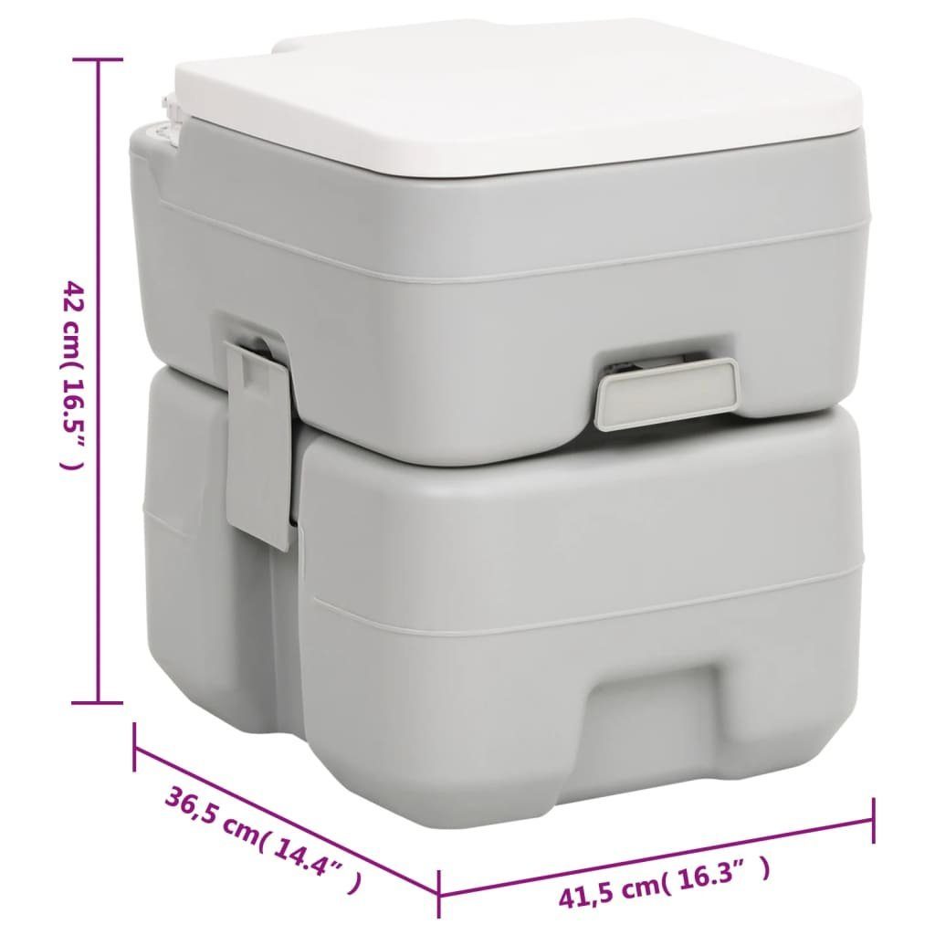 vidaXL Campingtoilette Tragbare Campingtoilette mit Waschbecken