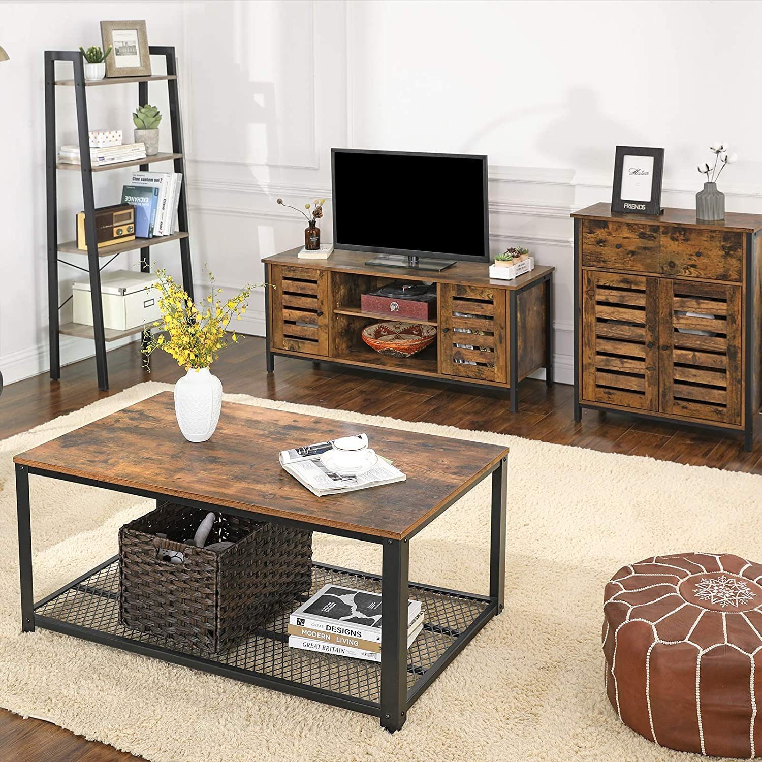 VASAGLE Sideboard Sideboard, mit Regalebene und Schublade, 70 x 30 x 80 cm