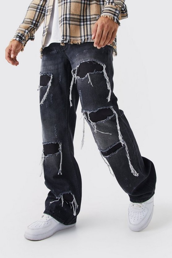 Lockere zerrissene Schlagjeans