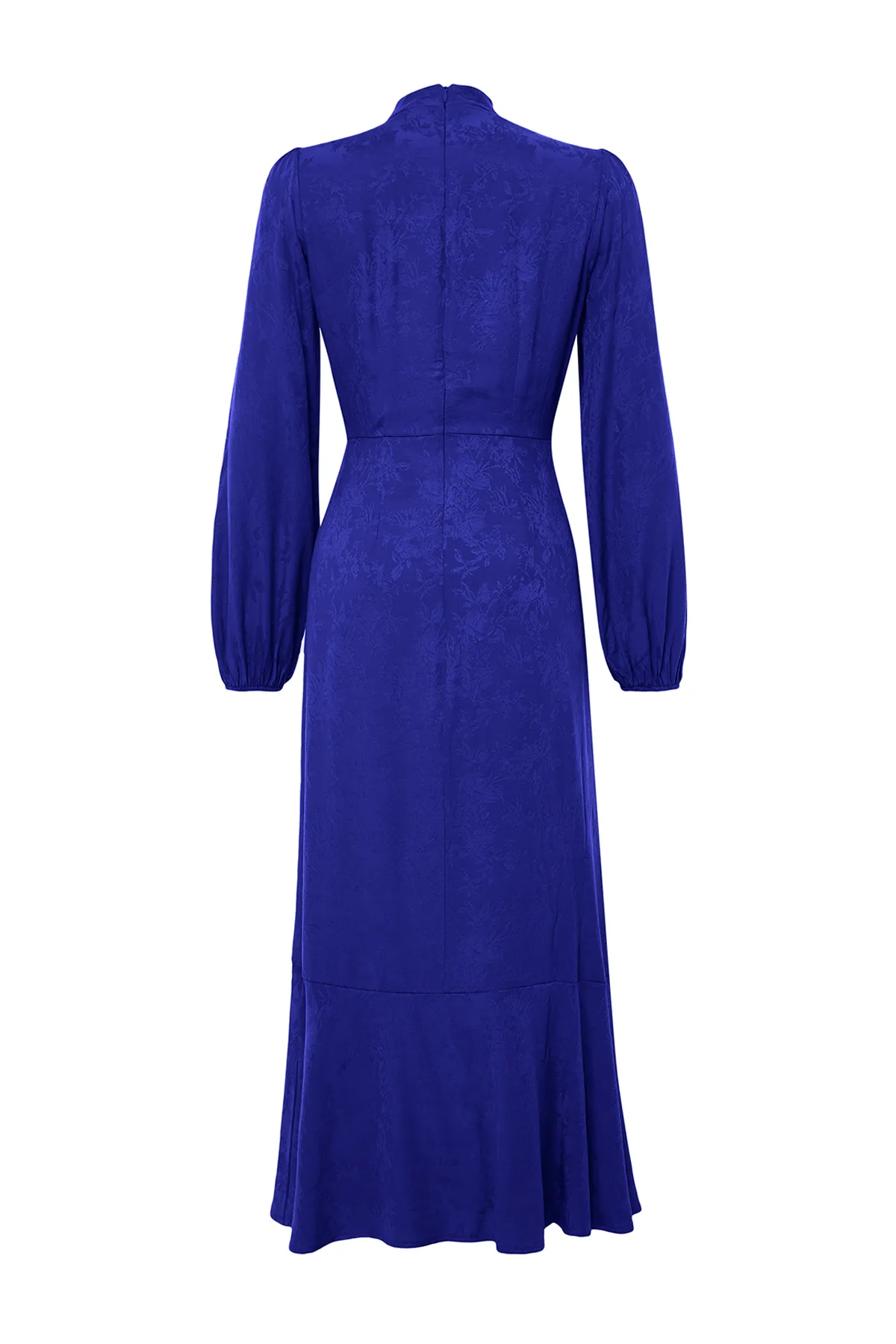 Trendyol Modest  Marineblaues Jacquard-Kleid mit Blumenmuster TCTSS24EB00064
