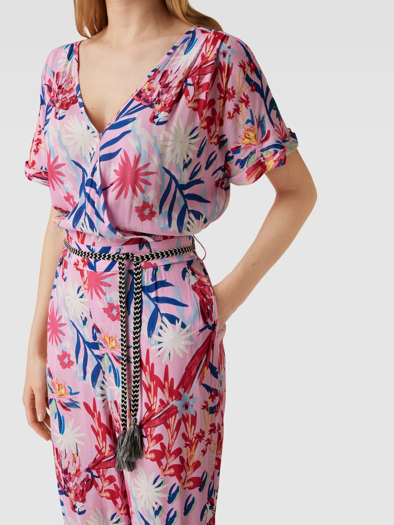 Jumpsuit mit floralem Allover-Muster in pink