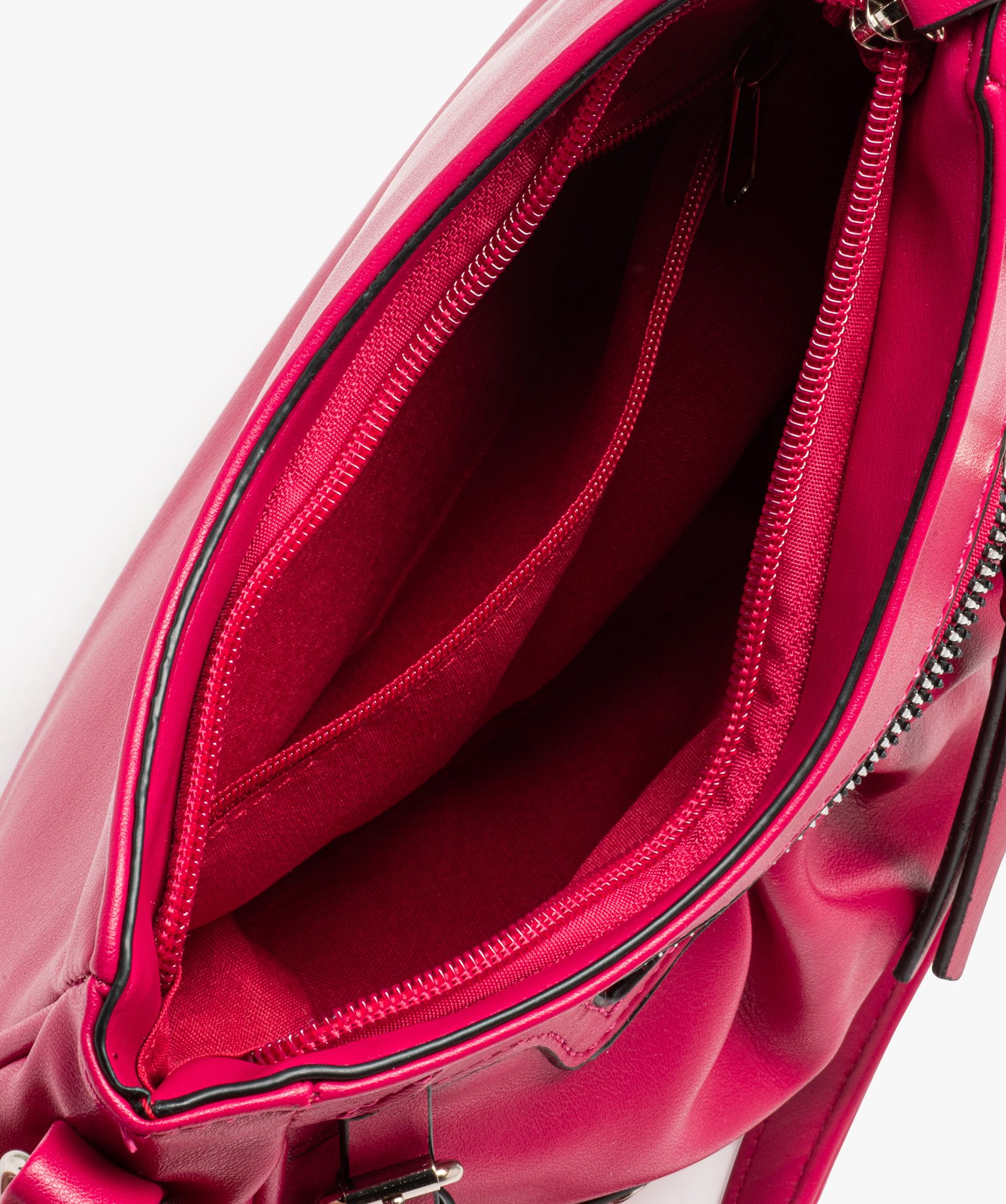 Sac besace compact souple look rock femme rose | GEMO
