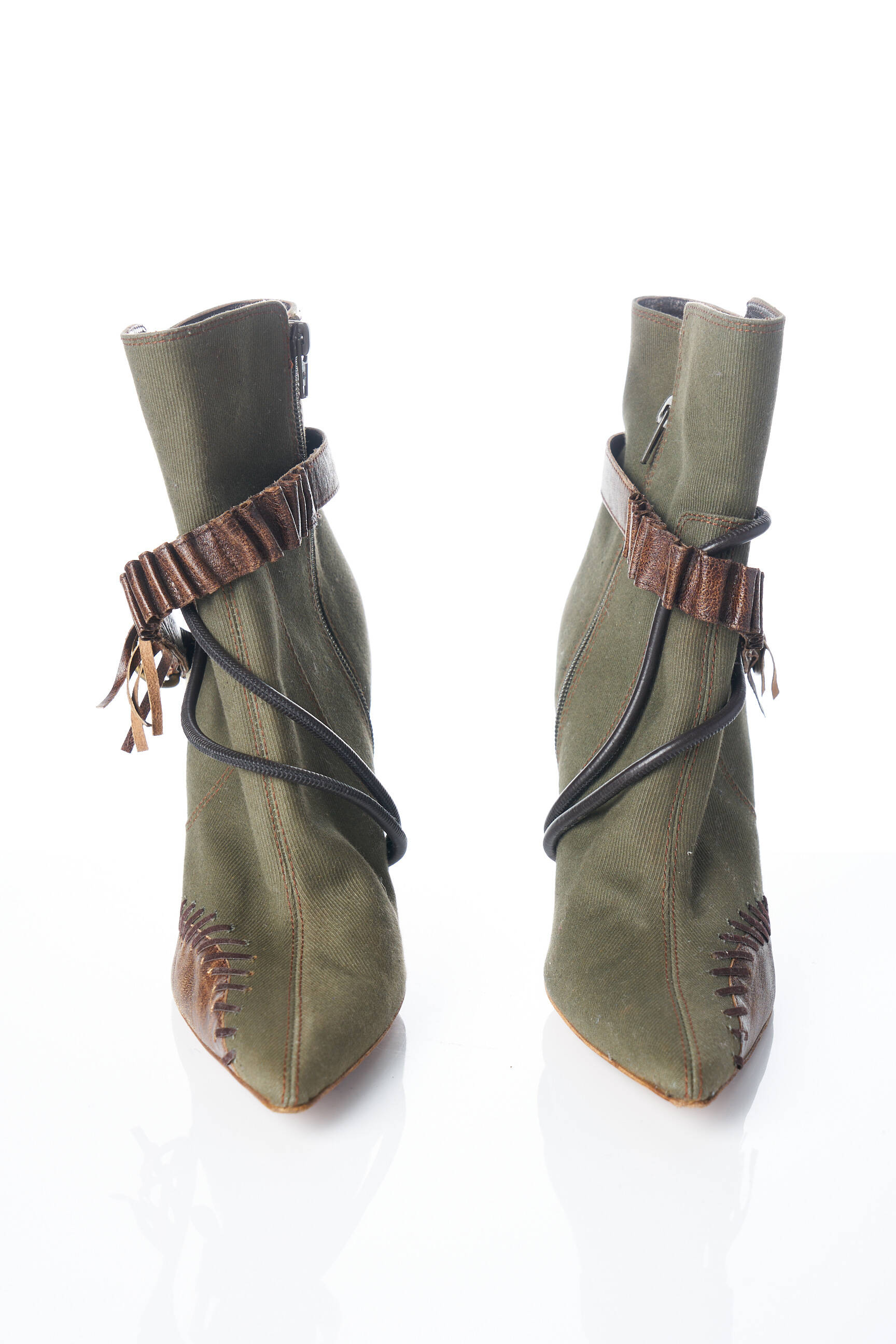 Galliano Bottines Femme couleur vert