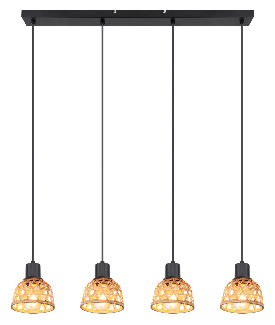 Globo Lighting - WENNA - Hängeleuchte Metall schwarz matt, 4x E27 LED