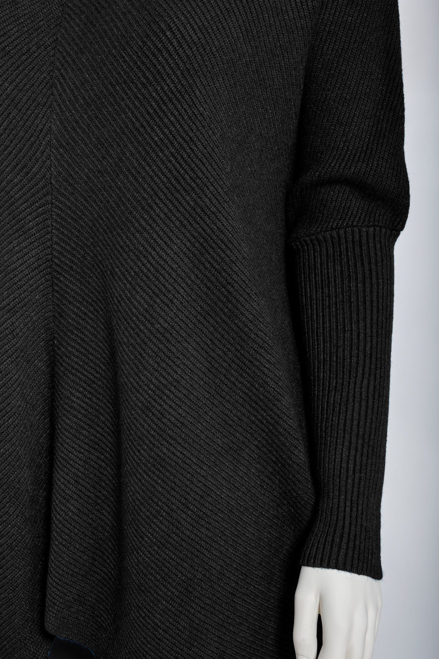 PEKIVESSA Longpullover Oversized langer Rollkragenpullover Damen Fledermausärmel (1-tlg) hinten länger