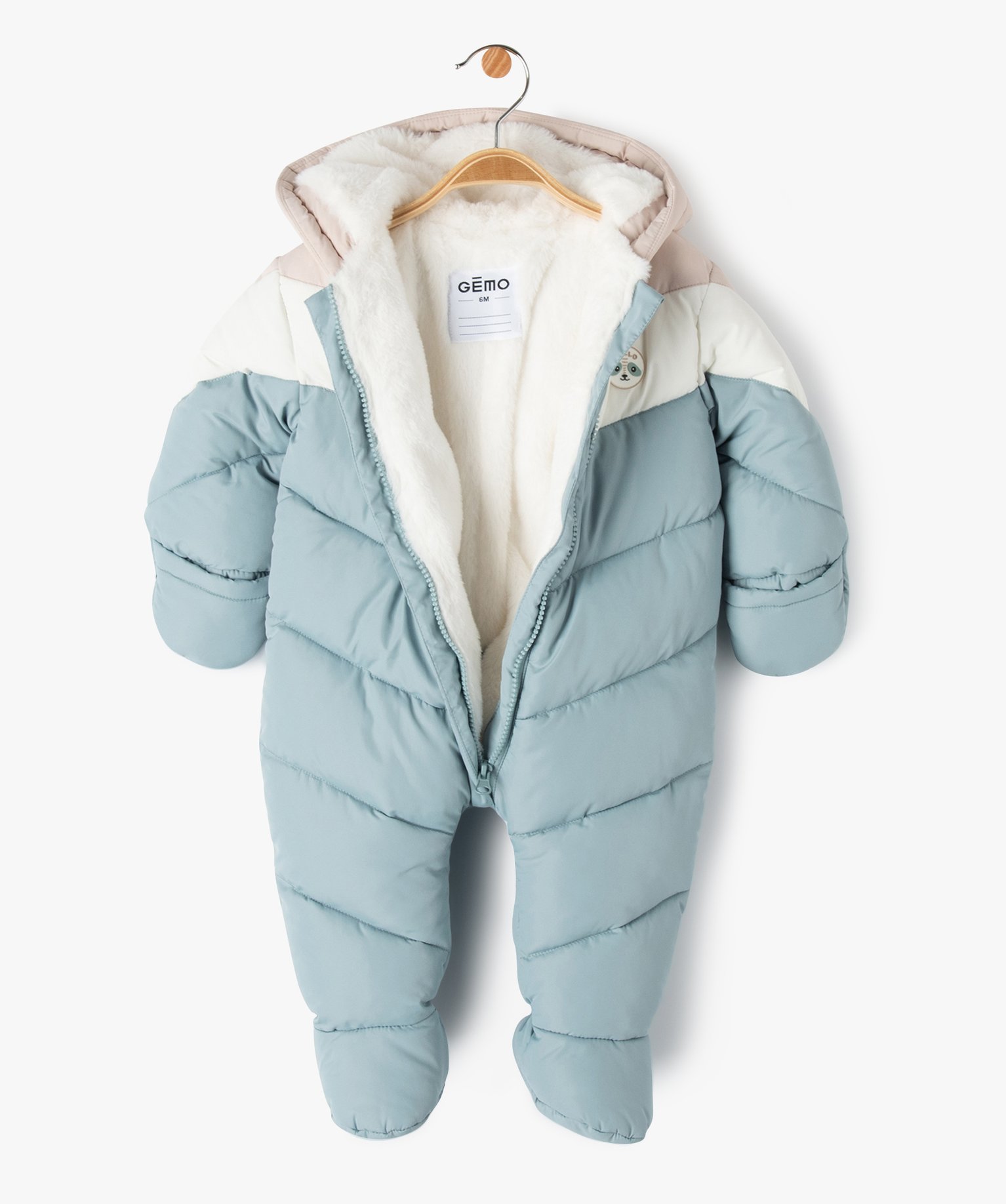 Combinaison pilote à capuche doublure fourrure imitation bébé