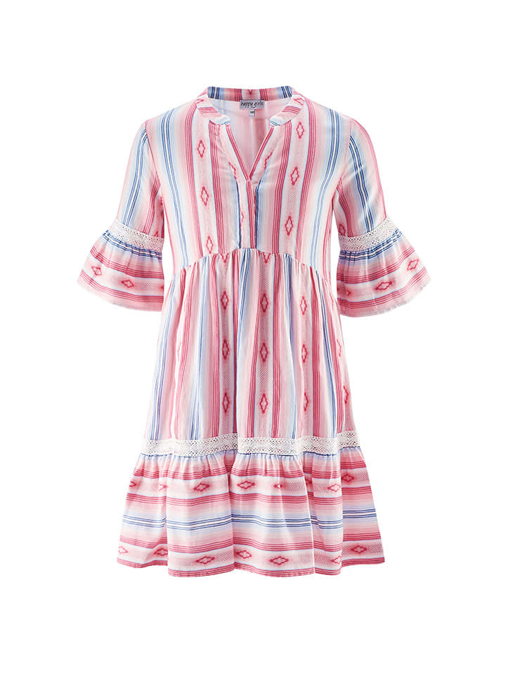 happy girls by Eisend Kleid in Rosa/ Weiß/ Blau günstig kaufen