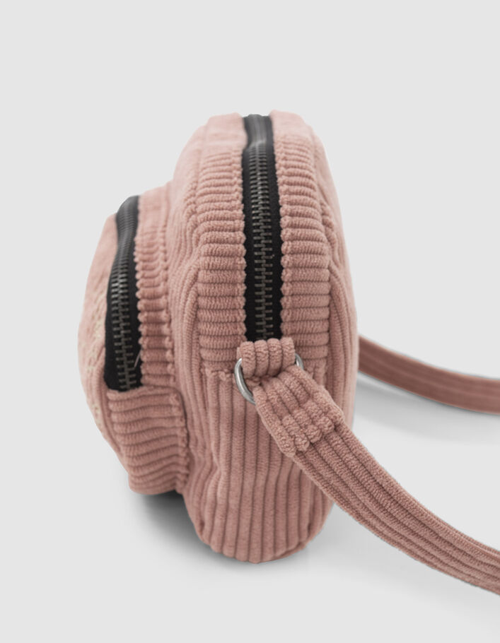 Sac à main rose velours côtelé fille