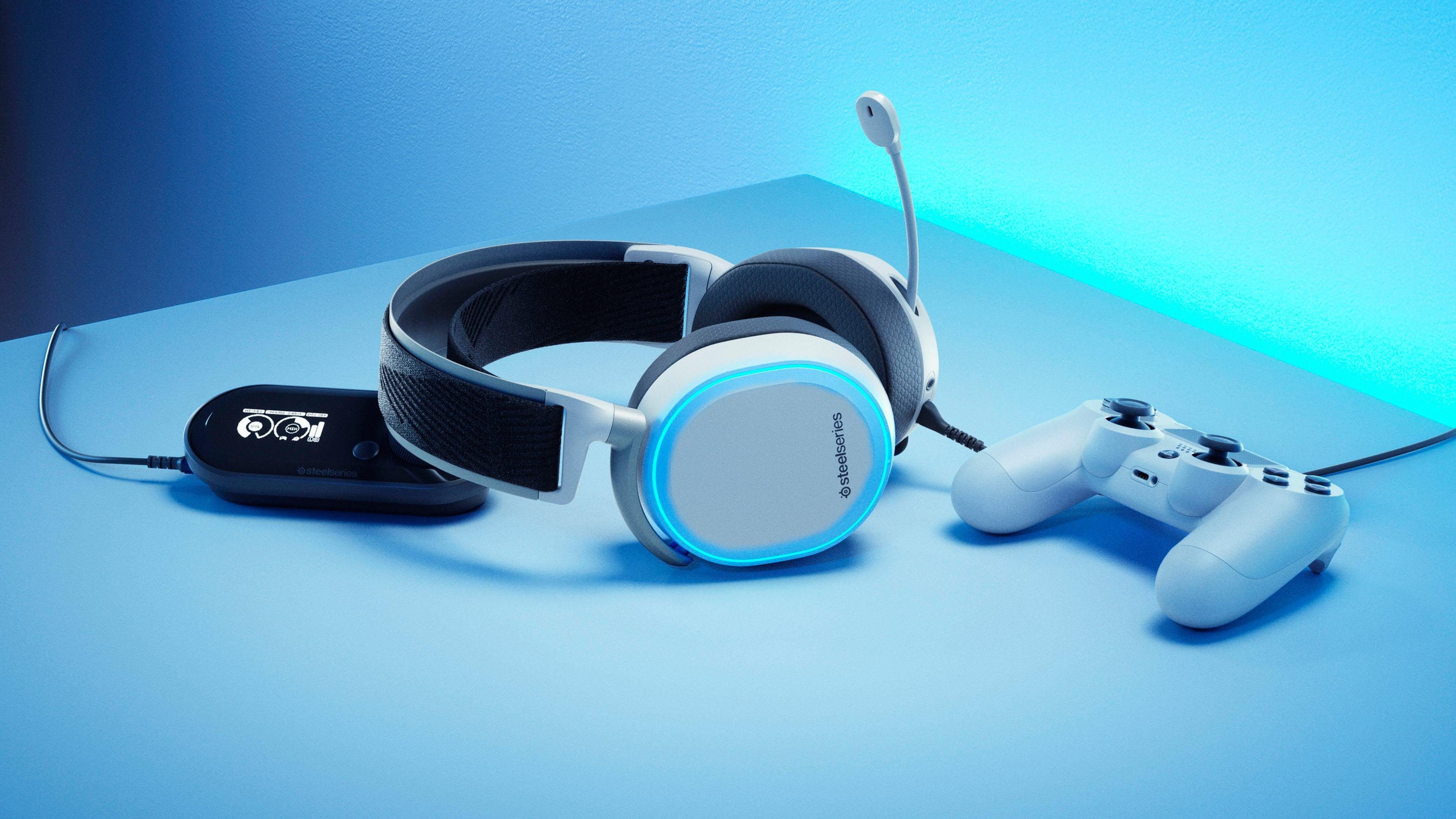 SteelSeries Arctis Pro + GameDAC White Gaming-Headset (Hi-Res, Noise-Cancelling)