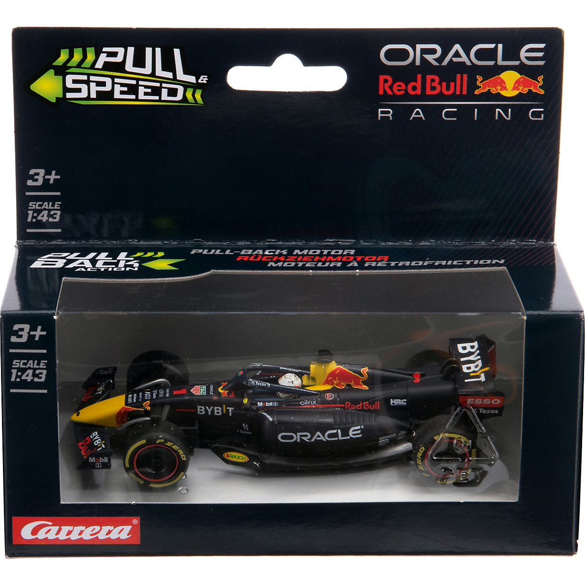 CARRERA Pull & Speed - F1 Red Bull "Verstappen", Formel 1 Pull Back Auto mit Rückziehmotor