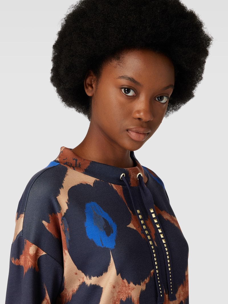 Sweatshirt mit Allover-Muster in royalblau