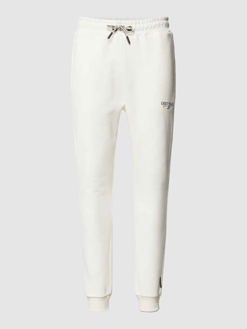 Sweatpants mit Label-Details in offwhite